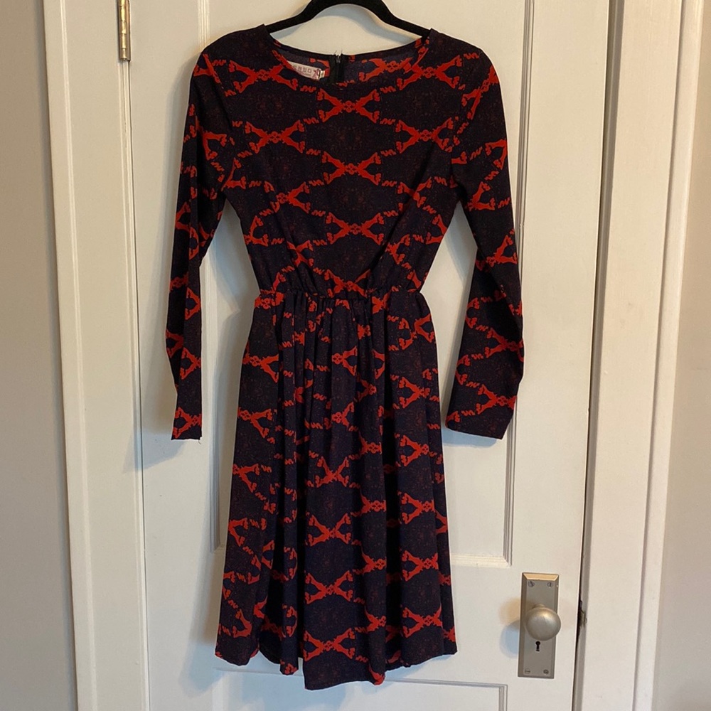 Red and Navy Dress